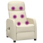vidaXL Sillón de masaje de cuero sintético blanco crema vidaXL Sillón de masaje de cuero sintético blanco crema