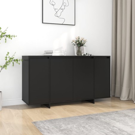 vidaXL Aparador de madera contrachapada negro 135x41x75 cm
