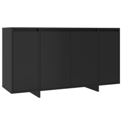 vidaXL Aparador de madera contrachapada negro 135x41x75 cm