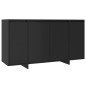 vidaXL Aparador de madera contrachapada negro 135x41x75 cm