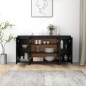 vidaXL Aparador de madera contrachapada negro 135x41x75 cm