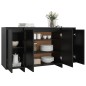vidaXL Aparador de madera contrachapada negro 135x41x75 cm