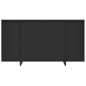 vidaXL Aparador de madera contrachapada negro 135x41x75 cm
