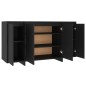 vidaXL Aparador de madera contrachapada negro 135x41x75 cm