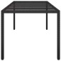 vidaXL Mesa de jardín de vidrio templado ratán PE negra 250x100x75 cm