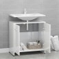 vidaXL Armario de baño madera contrachapada blanco brillo 60x33x61 cm vidaXL Armario de baño madera contrachapada blanco brillo 60x33x61 cm