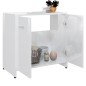 vidaXL Armario de baño madera contrachapada blanco brillo 60x33x61 cm vidaXL Armario de baño madera contrachapada blanco brillo 60x33x61 cm