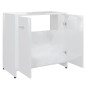 vidaXL Armario de baño madera contrachapada blanco brillo 60x33x61 cm vidaXL Armario de baño madera contrachapada blanco brillo 60x33x61 cm