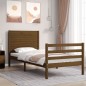 vidaXL Estructura cama con cabecero madera maciza marrón miel 90x200cm