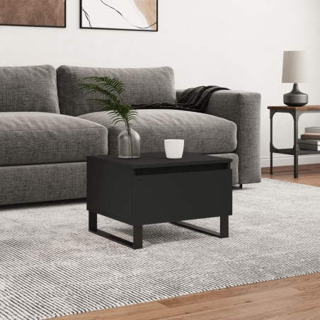 vidaXL Mesa de centro madera de ingeniería negro 50x46x35 cm
