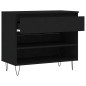 vidaXL Mueble zapatero madera contrachapada negro 70x36x60 cm