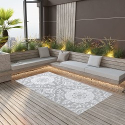 vidaXL Alfombra de exterior PP gris claro 160x230 cm