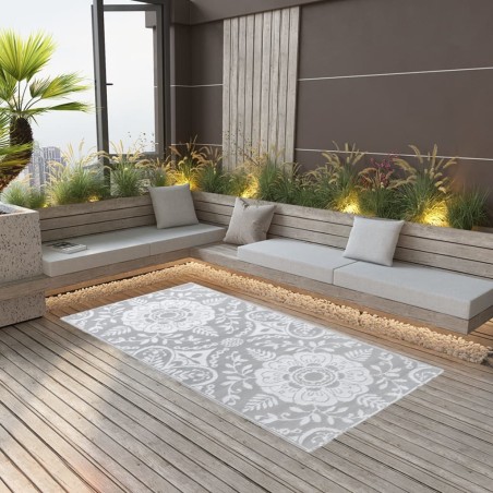 vidaXL Alfombra de exterior PP gris claro 160x230 cm