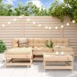 vidaXL Juego de sofás de jardín 5 piezas madera maciza de pino