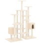 vidaXL Rascador para gatos con postes de sisal color crema 145 cm