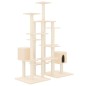 vidaXL Rascador para gatos con postes de sisal color crema 145 cm