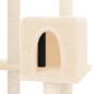 vidaXL Rascador para gatos con postes de sisal color crema 145 cm
