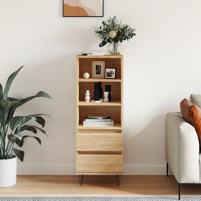 vidaXL Aparador alto madera contrachapada roble Sonoma 40x36x110 cm vidaXL Aparador alto madera contrachapada roble Sonoma 40x36x110 cm