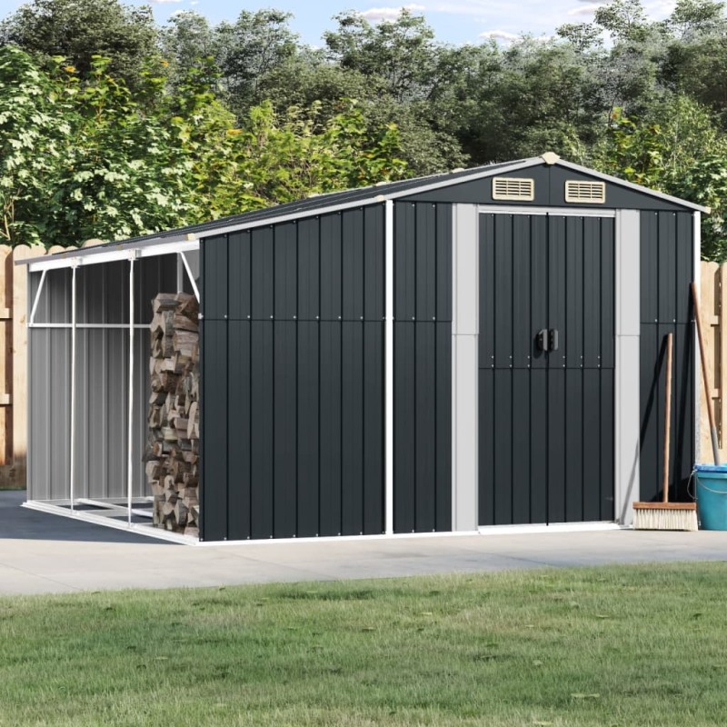 vidaXL Cobertizo de jardín acero galvanizado antracita 277x279x179 cm vidaXL Cobertizo de jardín acero galvanizado antracita 277x279x179 cm
