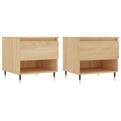 vidaXL Mesas de centro 2 uds madera ingeniería roble Sonoma 50x46x50cm