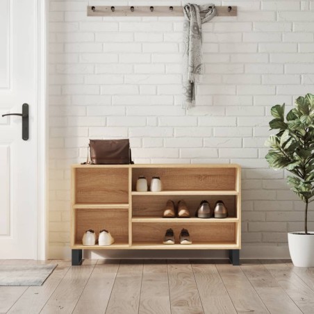 vidaXL Mueble zapatero madera contrachapada roble Sonoma 102x36x60 cm