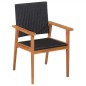 vidaXL Set de comedor de jardín 5 pzas ratán sintético negro y marrón vidaXL Set de comedor de jardín 5 pzas ratán sintético negro y marrón