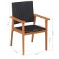 vidaXL Set de comedor de jardín 5 pzas ratán sintético negro y marrón vidaXL Set de comedor de jardín 5 pzas ratán sintético negro y marrón