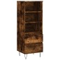 vidaXL Aparador alto madera contrachapada roble ahumado 40x36x110 cm