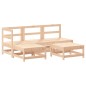 vidaXL Juego de sofás de jardín 5 piezas madera maciza de pino