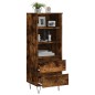 vidaXL Aparador alto madera contrachapada roble ahumado 40x36x110 cm