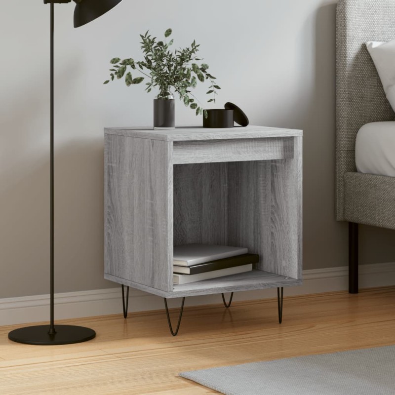 vidaXL Mesita de noche madera de ingeniería gris Sonoma 40x35x50 cm vidaXL Mesita de noche madera de ingeniería gris Sonoma 40x35x50 cm
