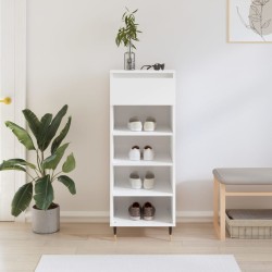 vidaXL Mueble zapatero madera contrachapada blanco brillo 40x36x105 cm