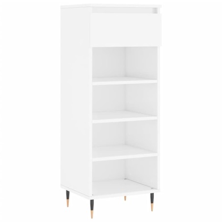 vidaXL Mueble zapatero madera contrachapada blanco brillo 40x36x105 cm