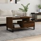vidaXL Mesa de centro madera contrachapada roble marrón 90x49x45 cm vidaXL Mesa de centro madera contrachapada roble marrón 90x49x45 cm