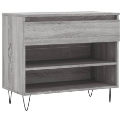 vidaXL Mueble zapatero madera contrachapada gris Sonoma 70x36x60 cm
