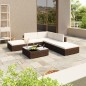 vidaXL Set muebles de jardín 6 piezas y cojines ratán sintético marrón vidaXL Set muebles de jardín 6 piezas y cojines ratán sintético marrón