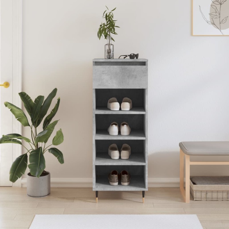 vidaXL Mueble zapatero madera contrachapada gris hormigón 40x36x105 cm vidaXL Mueble zapatero madera contrachapada gris hormigón 40x36x105 cm