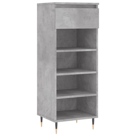 vidaXL Mueble zapatero madera contrachapada gris hormigón 40x36x105 cm