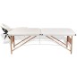 vidaXL Camilla de masaje plegable 2 zonas estructura de madera crema vidaXL Camilla de masaje plegable 2 zonas estructura de madera crema