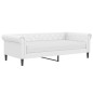 vidaXL Sofá cama con colchón cuero sintético blanco 90x200 cm vidaXL Sofá cama con colchón cuero sintético blanco 90x200 cm