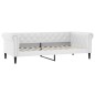 vidaXL Sofá cama con colchón cuero sintético blanco 90x200 cm vidaXL Sofá cama con colchón cuero sintético blanco 90x200 cm