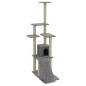 vidaXL Rascador para gatos con postes de sisal gris claro 155 cm