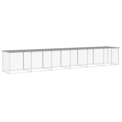 vidaXL Gallinero con techo acero galvanizado gris claro 603x98x90 cm