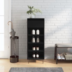 vidaXL Mueble zapatero madera contrachapada negro 40x36x105 cm