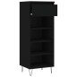 vidaXL Mueble zapatero madera contrachapada negro 40x36x105 cm