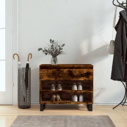 vidaXL Mueble zapatero madera contrachapada roble ahumado 70x36x60 cm