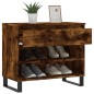 vidaXL Mueble zapatero madera contrachapada roble ahumado 70x36x60 cm vidaXL Mueble zapatero madera contrachapada roble ahumado 70x36x60 cm