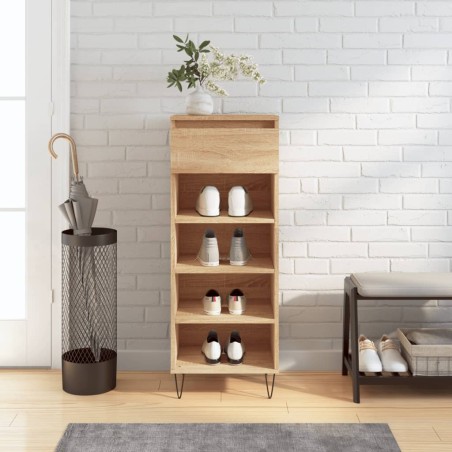 vidaXL Mueble zapatero madera contrachapada roble Sonoma 40x36x105 cm