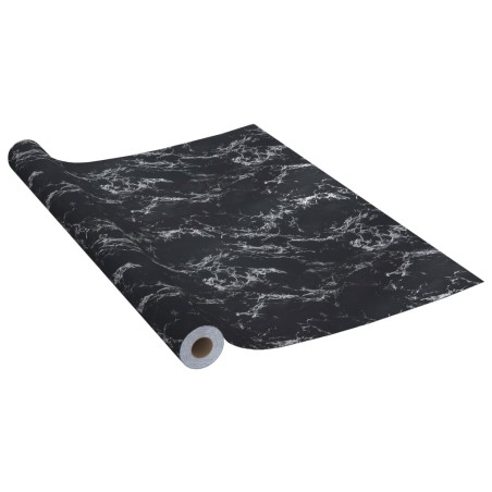 vidaXL Láminas autoadhesivas muebles PVC piedra negra 500x90 cm