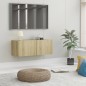 vidaXL Mueble para TV madera contrachapada color roble 80x30x30 cm vidaXL Mueble para TV madera contrachapada color roble 80x30x30 cm